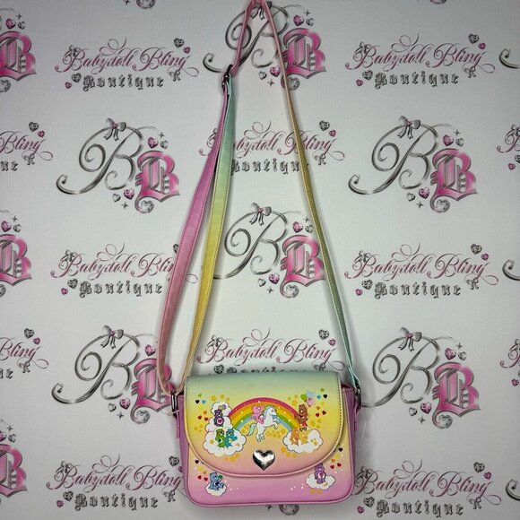 Loungefly Care Bears bag cross body pastel rainbow teddy bears hearts ombré